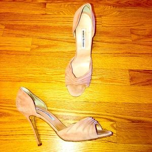 Manolo Blahnik Suede Pink Sandal